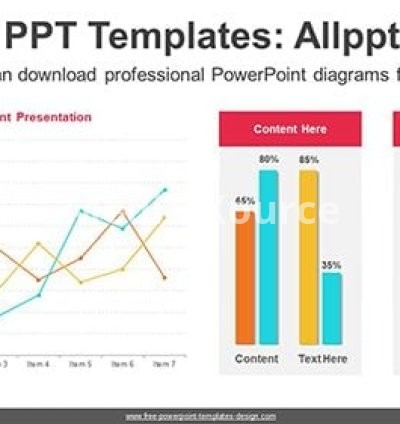 Line-Bar Chart PowerPoint Diagram