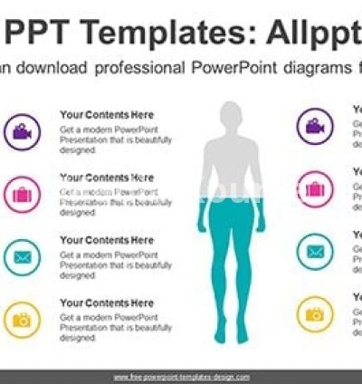 Human Body Percentage Comparison PPT Diagram