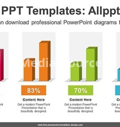 3D Vertical Bar Chart PowerPoint Diagram