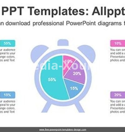 Alarm Clock Pie Chart PPT Diagram