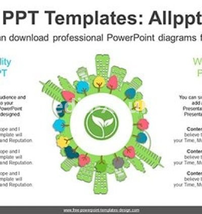 Green Eco City PowerPoint Diagram