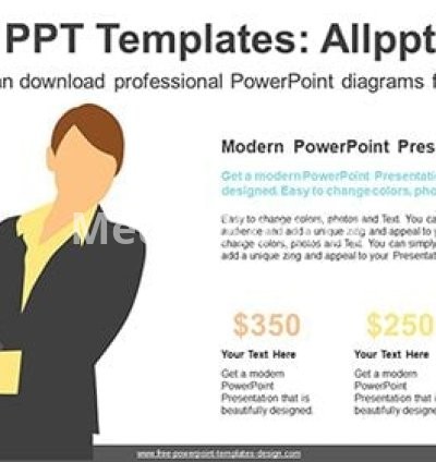 Laptop Working Woman PPT Diagram