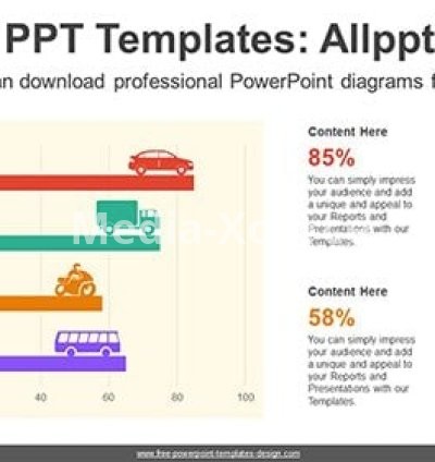 Vehicle Icon Bar Chart PowerPoint Diagram