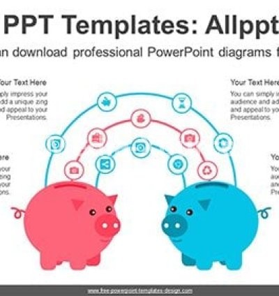 Two Piggy Bank PowerPoint Diagram