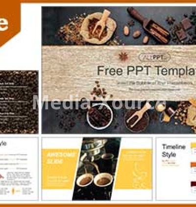 Black Coffee Beans PowerPoint Templates