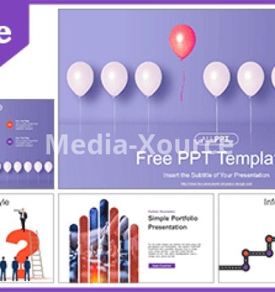 Striking Red Balloon PowerPoint Templates