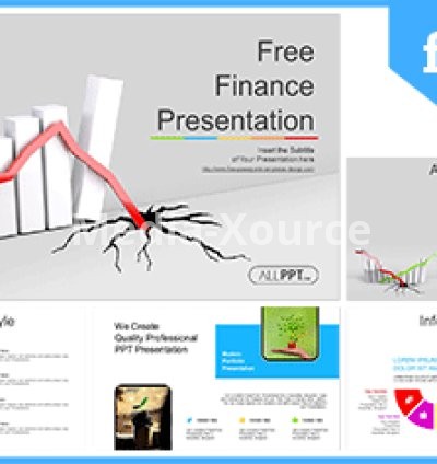 Financial Chart Red Arrow PowerPoint Templates