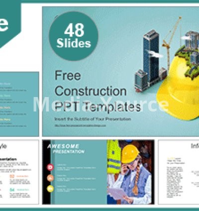 Construction Helmet City PowerPoint Templates