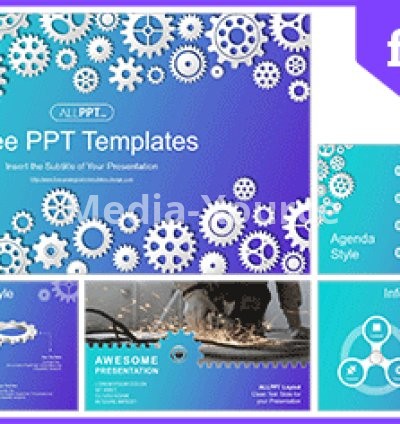 Mechanism System Gear PowerPoint Templates