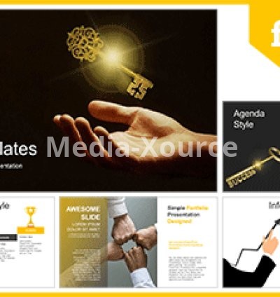 Businessman Hand Golden Key PowerPoint Templates