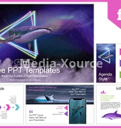 Flying Space Whale PowerPoint Templates