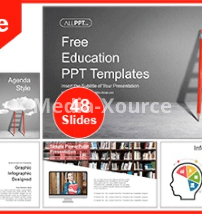 Pencil Ladder Shadow PowerPoint Templates