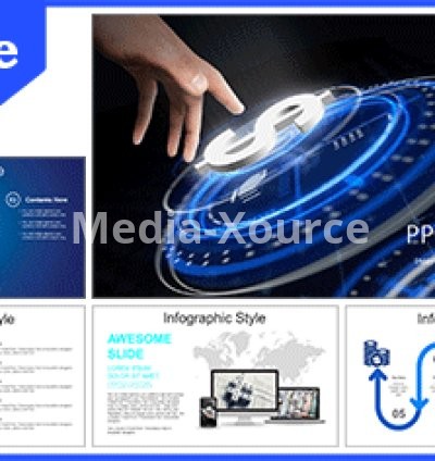 Digital Dollar Sign PowerPoint Templates