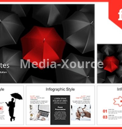 Stand Out Red Umbrella PowerPoint Templates
