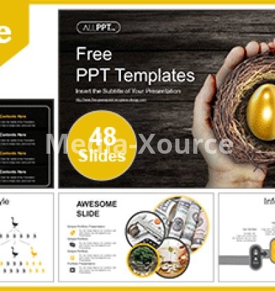 Small Nest Golden Egg PowerPoint Templates