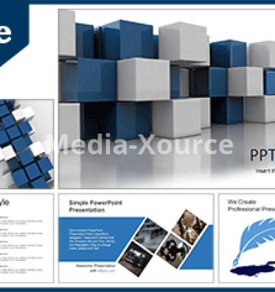 Abstract Blue Cube PowerPoint Templates