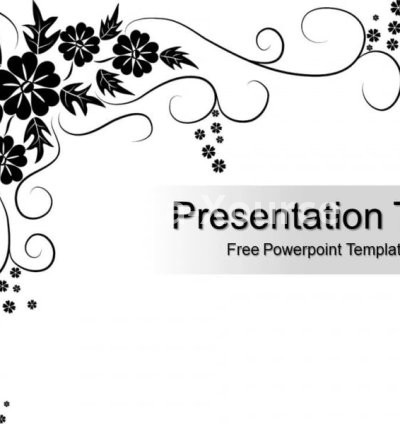 Black Floral Pattern Powerpoint Template Design