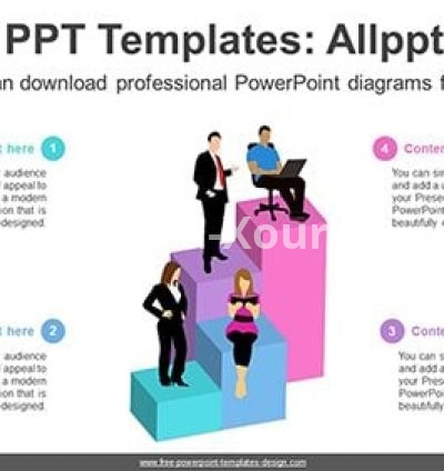 3D Pillar Staircase PowerPoint Diagram