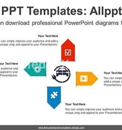 Four Radial Arrow PPT Diagram