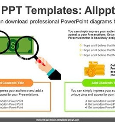 Magnifying Glass Dollar View PPT Diagram