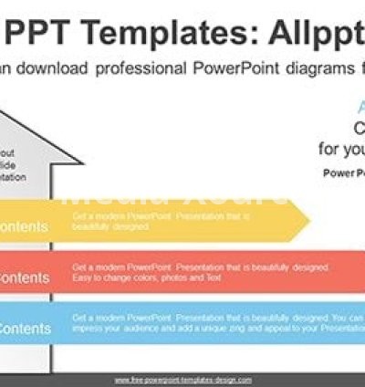 Rising Arrow Banner PPT Diagram