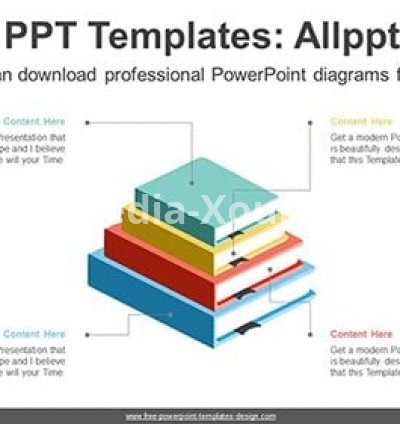 Stacked Books PowerPoint Diagram