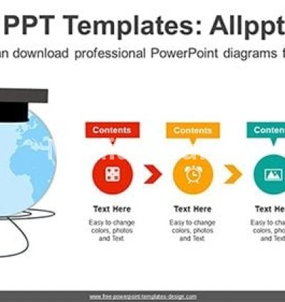 E-Learning Bachelor Cap PPT Diagram
