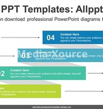 Cascading Ribbon Banner PowerPoint Diagram