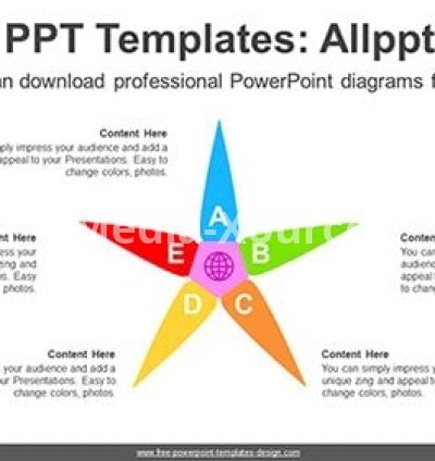 Radial Five Petals PowerPoint Diagram
