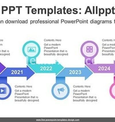 Zigzag Circle Arrow PPT Diagram