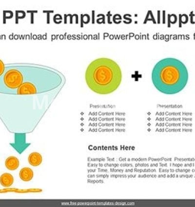 Dollar Coins Funnel PowerPoint Diagram