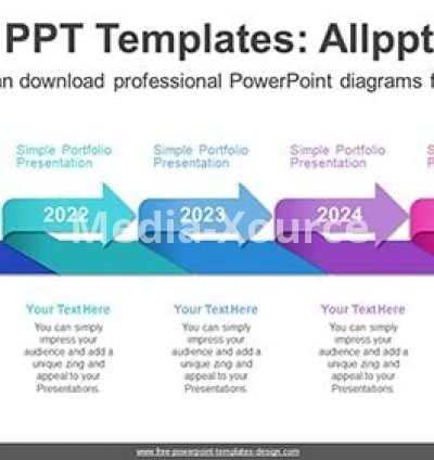 Twisted Ribbon Arrows PPT Diagram