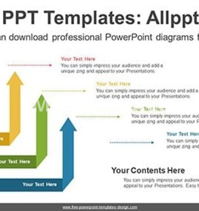 Bent Rising Arrows PowerPoint Diagram