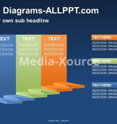 3D Stair Diagram PPT
